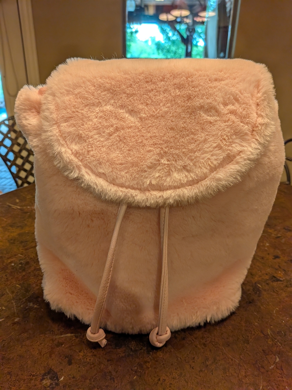 Plush Faux-Fur Pink Backpack